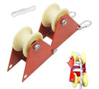 Foldable Cable Reel Pulley - Rope Protection Pulley | Ascending Safety Corner Rope Pully System | Heavy Duty Cord Retract Safety Gear for House Decoration Home Improvement Outdoor Activities