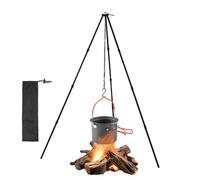 Foldable Campfire Cooking-Tripod - Adjustable Aluminum Alloy Tripod Stand, Outdoor Cooking Equipment | Lightweight Portable Campfire Tripod with Chain BBQ Grill Camping Accessory for Hiking Picni
