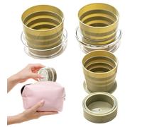 Foldable Camping Mug - 4 in 1 Silicone Travel Water Cup, Portable Backpacking Drinkware for Campers Hikers Fishermen Travelers and Road Trips | Compact Reusable Outdoor Beverage Cup