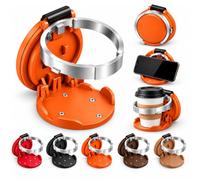 Foldable Car Cup Holder, Universal Clip On Cup Holder with Hook, Space Saving Drink & Bag Organizer for Vehicles, Collapsible Car Cup Holders for Truck SUV (D)