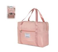 Foldable Carry On Bag, Large Capacity Luggage Bag Travelling With Trolley Sleeve, Airlines Underseat Cabin, for Gym Beach Overnight Flight Weekend (Pink,65 * 43 * 22CM)