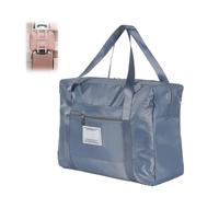 Foldable Carry On Bag, Large Capacity Luggage Bag Travelling With Trolley Sleeve, Airlines Underseat Cabin, for Gym Beach Overnight Flight Weekend (Blue,41 * 34 * 14CM)
