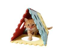 Foldable Cat Tunnel, Interactive Play Shelter, 24 Inches Cat Tube with Window, Lightweight Pet Toy, Indoor Play Tunnel with Sturdy Fabric, Exercise Tool for Kittens Cats Under 12 Lbs