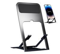Foldable Cell Phone Stand Adjustable Desk Phone Holder, Anti-Slip Tablet Cradle Dock for Smartphones and Tablets, Durable ABS Construction, Portable and Compact Design for Home and Office Use