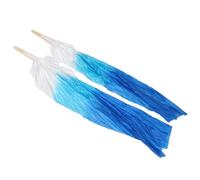 Foldable Classic Dance Fan , 16 Durable , Soft , Long Dance Fans , 1 Pair Belly Dance Fans for Performances (Lake Blue and Royal Blue)