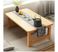 Foldable Coffee Table, Japanese Meditation Tea Table, Vintage Low Table, Laptop Tatami Table, Portable Low Picnic Table (Color : Beige, Size : 100x40x35cm)