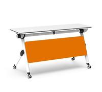 Foldable Conference Table with Flip-Top Space-Saving Rolling Desk on Caster Wheels for Office Meetings Training Sessions And Collaborative Work
