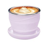 Foldable Cup - 180ml Silicone Water Cup | Reusable Travel Mug With Lid And Lanyard | Coffee Tea Juice Cups | Outdoor Kitchen Beach Picnic Camping Hiking Cold Drink