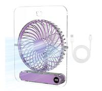 Foldable Desk Fan, USB Cooling Device, 5 Speed Adjustable Airflow with Compact Folding Mechanism, Trasparente Blade Portable Coolings Unit, Modern Minimal Desk Style Design, Office Travel Cooling Use