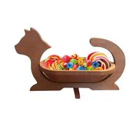 Foldable Fruit Basket, Wooden Cat Shape Candy Container, Expandable Storage Bowl with Space Saving Design, Compact Natural Wood Lightweight Build, Cute Home Organizer Modern Style, Basket for Kitchen