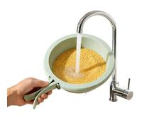 Foldable Fruit Cleaner Bowl with Lid, Multifunctional Vegetable Strainer Basket, Kitchen Washing Drainage Salad Berry Cleaning Bowl, Portable Food Prep Rinse Container, Modern Kitchen Utility Design