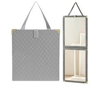 Foldable Full Length Mirror, Wall Mount No Drill Shatterproof Acrylic