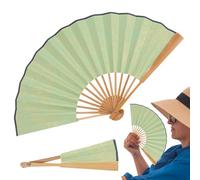 Foldable Hand Fan - 4 Inch Mini Chinese Folding Fan, Exquisite Jade Bamboo Craft, Tassel Accessory | Blank Painting Paper DIY for Women Men, and Dance Parties Performances