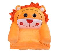Foldable Kids Sofa Soft Breathable Flip Open Cartoon Animal Toddler Couch Bed for Living Room Bedroom Orange (2 Tier)