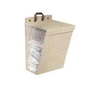 Foldable Laundry Basket Dirty Clothes Basket Wall Mounted Dirty Laundry Storage Punch Free Clothes Organizer Beige