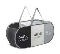 Foldable Laundry Basket | Oxford Cloth 83x36x36cm Handle & Divider Label Storage | Hamper For Home Travel Dorm | Lightweight Portable Organizer Easy Carry Sorting Clothes