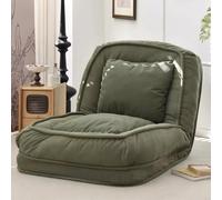 Foldable Lazy Sofa Bed,Folding Lazy Sofa Lounge Chair with Pillow, Convertible Couch Bed with 5 Adjustable Position, Upholstered Adult Human Dog Bed for Living Room,Bedroom,Office