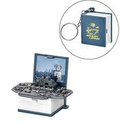 Foldable Magic Book Keychain Handheld Game Pop Up Toy Folding 3D Warship Model Popping Out Box Gift for Kids Book for Plastic Party Favor Hand Toy for Anxiety Warship