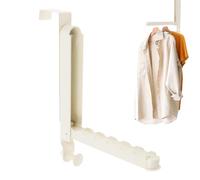 Foldable Over Door Hooks Hanger, Retractable Rod Design Door Hanger, Behind Door Laundry Drying Rack, Folding Towel Hook, Travel Hanger Hook, Over Door Towel Rack, Retractable Laundry Drying Rod