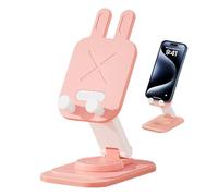 Foldable Phone Stand, Adjustable Device Bracket, Cradle Dock Cute Rabbit Design, Desk Phone Holder for Bedside, Counter, Travel, Home, Women, Men, Kids, Bedroom, Living Room