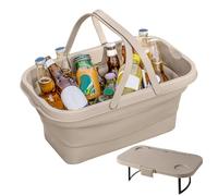 Foldable Picnic Basket with Lid - Insulated Waterproof Cooler Bag | Portable Storage Basket with Table Lid | Leak-Proof Thermal Picnic Hamper for Camping Beach Travel Outdoor Party BBQ
