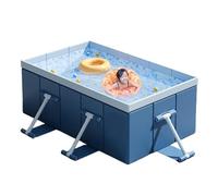 Foldable Pool for Adults, Hard Shell Wading Pool, Portable Dog Pool, Outdoor Backyard Pool, Rettangolare Kiddie Pool, Summer Water Play Pool, Piscina gonfiabile per adulti, piscina pieghevole