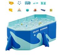 Foldable Pool - Inflatable Swimming Pool | Kids Paddling With Family Sized Water Play | Hard Dog Bathtub For Family-friendly Outdoor Relaxation