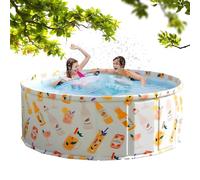 Foldable Pool, Non Inflatable Tub, Indoor Outdoor Water Basin, 45cm Tall Splash Pool, Portable Summer Bath Container for Backyard, Patio, Farm, Lawn, Bathroom, Balcony, Garage