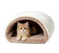Foldable Portable Self Warming Cat Bed | Cat Cave Bed Plush Washable | Indoor Covered Cat Bed for Home Office Apartment Living Room Bedroom Bedside Desk Travel Winter Fall