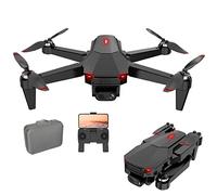 Foldable Quadcopter Drones with Camera for Adults 4K HD Aerial Dual Camera Brushless Motor 30-min Flight Time GPS Remote Helicopter (Black 2 Batteries)