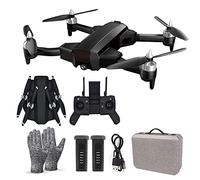 Foldable RC Quadcopter Drone with 4K 1080P Wide Angle HD Camera Portable RC Drones 5G WiFi FPV Live Video Life Time is About 50 Minutes with Storage Bag And 2 Batteries