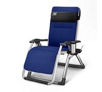 Foldable Reclining Zero Gravity Patio Lounger Chair Garden Chaise lounges Outdoor Deck chairs Beach Camping Adjustable Portable Chair Supports 200kg (Color : Blue)
