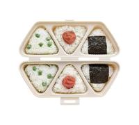 Foldable Rice Ball Maker, 6 Cavity Sushi Mold, 8x6 Inches Triangle Shaper with Non Stick, Kitchen Food Tool, Rice Mold with Compact Design, Sushi Maker for Lunch and Picnic