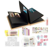 Foldable Scrapbook Album | Small Stretchable Folding Paper Memory Book - Picture Crafts Photo Collection Book | for Graduation Valentines Day Birthday Holidays