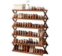 Foldable Shoe Rack Organizer for Entryway Free Standing Shoe Storage for Closet Bamboo Stackable Vertical Shoe Rack Tower,Teal(70 * 25 * 100cm)