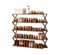 Foldable Shoe Rack Organizer for Entryway Free Standing Shoe Storage for Closet Bamboo Stackable Vertical Shoe Rack Tower,Teal(50 * 25 * 78cm)