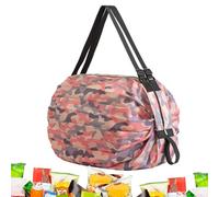Foldable Shopping Bag, Reusable Tote Organizer, Large Capacity Carrier, Heavy-Duty Fabric Design, Portable and Lightweight, Ideal for Clothes, Food, Market, Work, Daily Use, 15.75x15.75 Inches