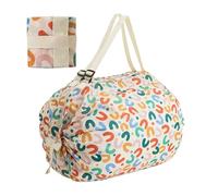 Foldable Shopping Tote Bag, Reusable Grocery Storage Bag with Handles, Strong Load-Bearing Nylon Tote, Perfect for Drinks, Snacks, Frutta, Torta, Beer Portable for Shopping, Travel, 40x40cm Multicolor