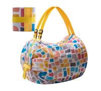 Foldable Shopping Tote Bag, Reusable Grocery Storage Bag with Handles, Strong Load-Bearing Nylon Tote, Perfect for Drinks, Snacks, Frutta, Torta, Beer Portable for Shopping, Travel, 40x40cm Multicolor