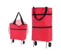 Foldable Shopping Trolley Bag with Wheels, Large Capacity Collapsible Grocery Cart, Heavy Duty Reusable Tote for Travel Supermarket Camping (C)