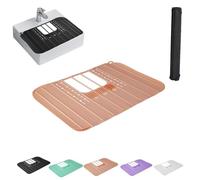 Foldable Silicone Sink Cover Mat Makeup, Heat-Resistant Silicone Bathroom Sink Cover for Extra Counter Space, Sink Organizer Countertop for Beauty Tools(Pink)