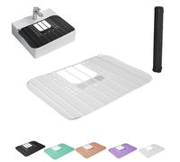 Foldable Silicone Sink Cover Mat Makeup, Heat-Resistant Silicone Bathroom Sink Cover for Extra Counter Space, Sink Organizer Countertop for Beauty Tools(White)