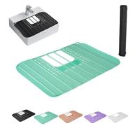Foldable Silicone Sink Cover Mat Makeup, Heat-Resistant Silicone Bathroom Sink Cover for Extra Counter Space, Sink Organizer Countertop for Beauty Tools(Green)