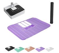 Foldable Silicone Sink Cover Mat Makeup, Heat-Resistant Silicone Bathroom Sink Cover for Extra Counter Space, Sink Organizer Countertop for Beauty Tools(Purple)