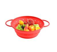 Foldable Silicone Strainer - Soft Foldable Kitchen Colander with Handles | Heat-Resistant Space-Saving Pasta Berry Draining Basket, Easy Clean Foldablle Sink Strainer for Everyday Cooking