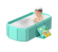 Foldable Toddler Bathtub, Toddler Bathing Tubs, Anti-Slip Shower Basin, 17.72x9.84 inches, Compact Foldables Tub for 0-8 Years Old Kids, Bathroom, Daycare, Travel, Nursery, Hotel