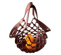 Foldable Tote Bag, 2 in 1 Reusable Grocery Carrier, Pu Leather Mesh Design, Flat Packable Lightweight Style, Ideal for Beach, Picnic, Hiking, Everyday Outdoor Commute, 16x16inches Multicolor