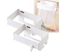 Foldable Trash Bag Holder, 2026 New Magnetic Closure Waste Bag Hanger Racks, Hanging Waste Garbage Can Rack with Fixing Snap, Magnetic Closure, for Kitchens, Cabinets, Doors, Cupboards (White*2)
