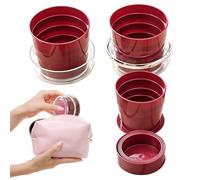 Foldable Travel Cup - 4 in 1 Camping Mug, Food Grade Silicone Folding Water Cup, Portable Backpacking Drinkware for Hiking Camping Fishing and Road Trips | Compact Reusable Outdoor Drinking Cups