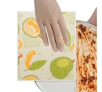 Foldable Wood Pulp Dishcloths, Absorbent Cleaning Rags, 10x10 Inches Towels with Washable Build, Soft Cotton Kitchen Cloth, Stylish Wipe with Household Design, Dish Towels for Pots and Pans